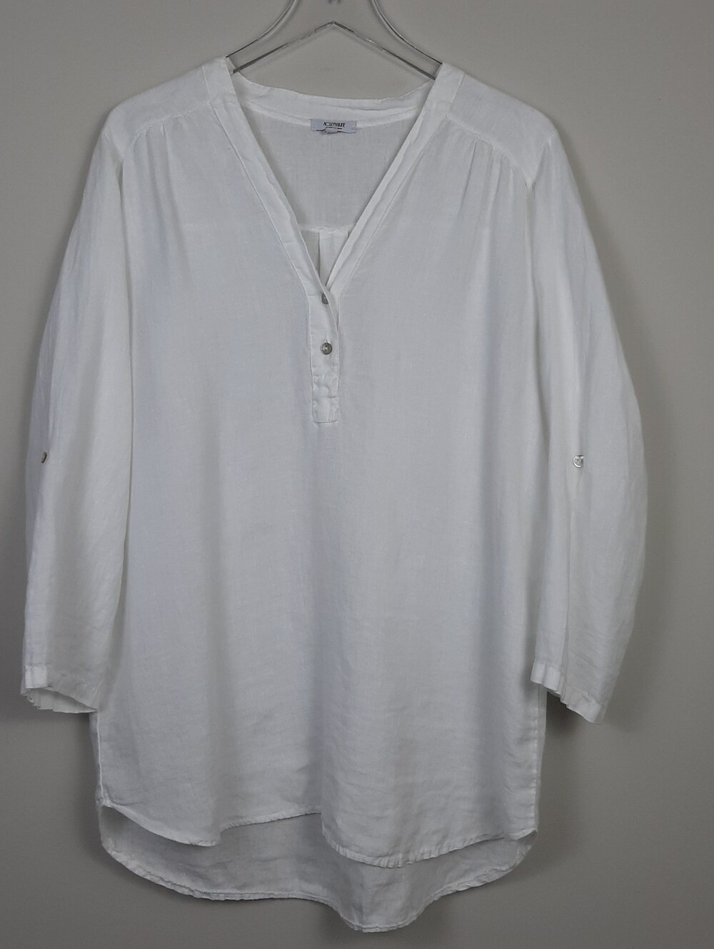 Rosemarine Made In Italy White Linen Top Large